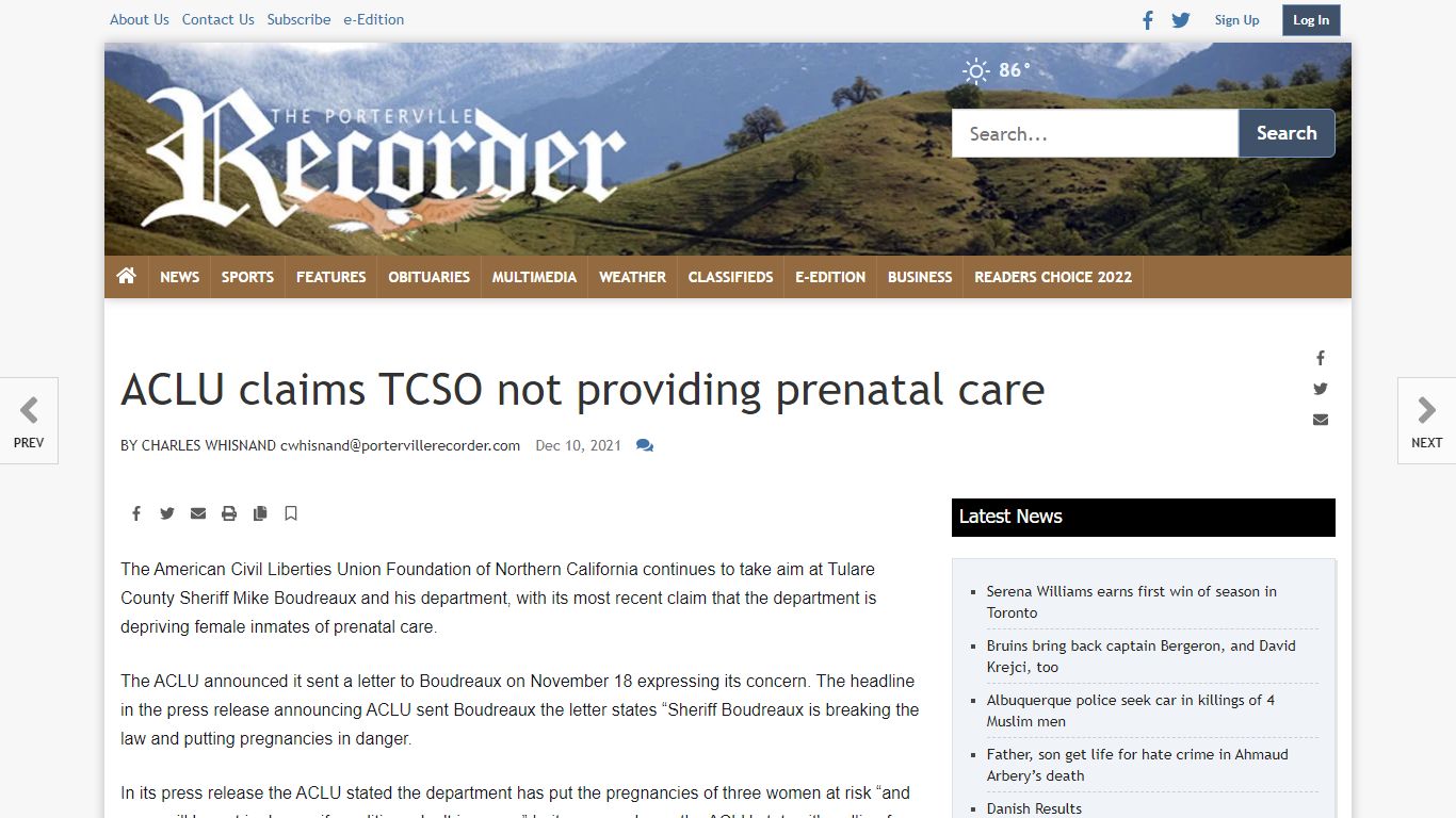 ACLU claims TCSO not providing prenatal care | News ...